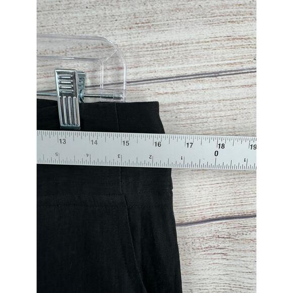 Elvenses Anthropologie Linen Blend Wide Leg Pants Womens 10 Black - Picture 10 of 11